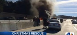 Man Saved From Burning car on 405 Freeway