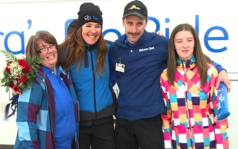 Olympian Clara Hughes Cyclist Arrives in Corner Brook