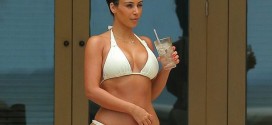 Kim Kardashian Shares white Bikini Photos From Kanye West Honeymoon