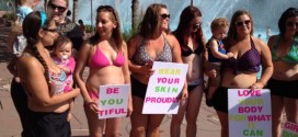 Women wear bikinis to support mom mocked for stretch marks