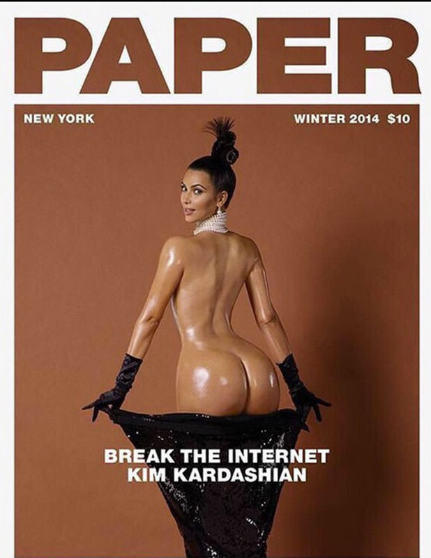 Kim Kardashian shows off naked bottom  Kim bares her bum for US magazine Paper (Photo) 1