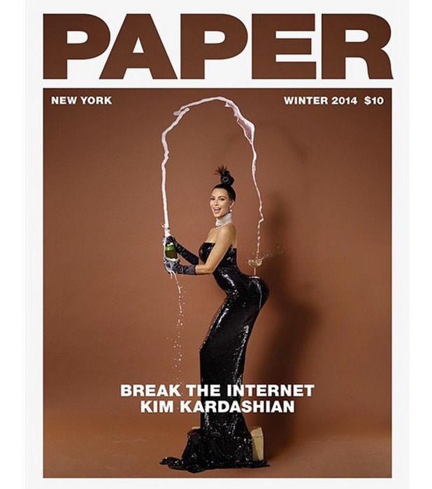 Kim Kardashian shows off naked bottom  Kim bares her bum for US magazine Paper (Photo 1