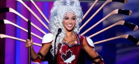 Miss Canada scores big buzz with hockey costume (Video)