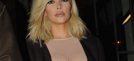 Kim Kardashian steals attention with mesh dress (Photo)