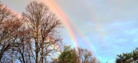 Quadruple rainbow photographed from Glen Cove LIRR platform (Photo)