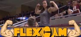 Woman Out-Muscles Man On Stadium 'Flex Cam' - Watch