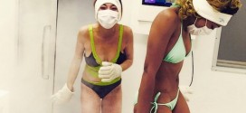 Lohan's 'cryotherapy' : Laughing LiLo strips down for ice bath