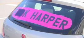 Edmonton man to fight $543 fine over profane Harper sign