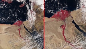 Satellite image appears to show Nile River running red (Photo)