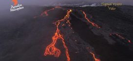 Lava spattering at Kilauea volcano (Video)